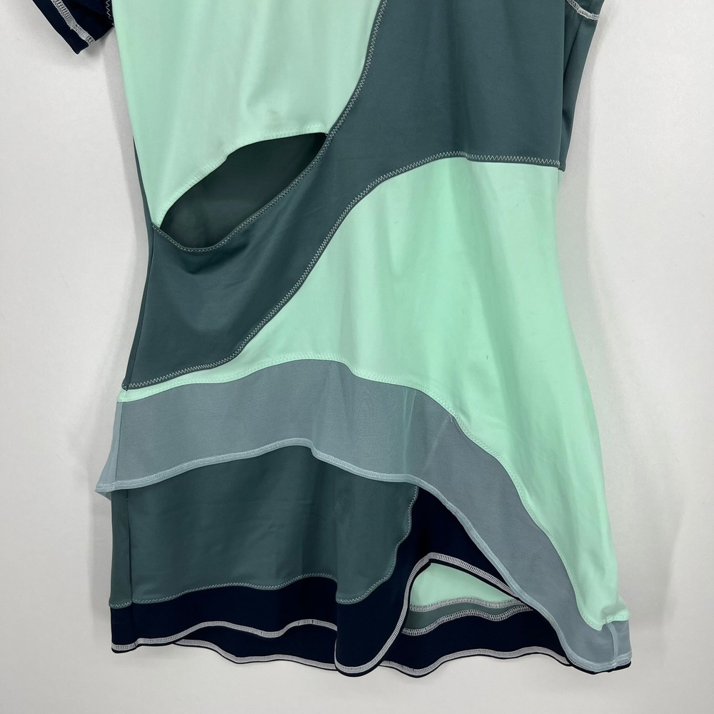 Nike Court Dri-FIT Slam Womens Tennis Dress Green Navy Asymmetrical Size L NWT - Picture 10 of 14